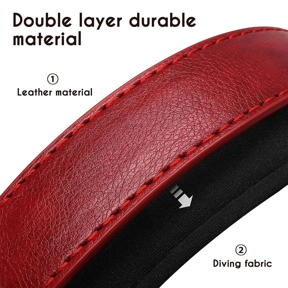 Personalized Customized Leather ID Nameplate Dog Collar Soft Padded Dogs Collars Free Engraving Name for Small Medium Large Dogs