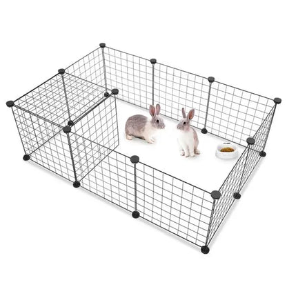 Pet Playpen, Small Animal Cage Indoor Portable Metal Wire Yard Fence for Small Animals,  Rabbits Kennel Crate Fence Tent
