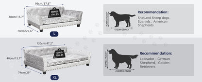 Heavy Duty Pet Sofa Large Raised Dog Bed Cushioned Sofa Softly Pet Cat Bed Puppy Sofa Couch Lounge Bed