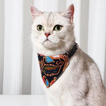 Adjustable Pets Bandana Collar PU Neck Scarf
 Triangle Scarf XS-L