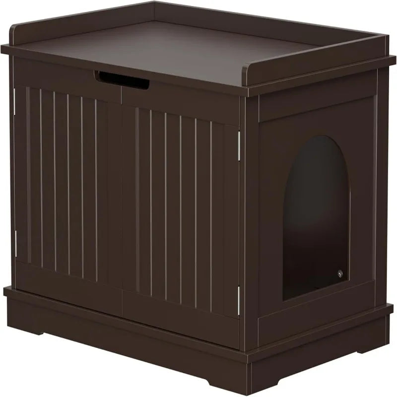Cat Litter Box Enclosure Litter Box Furniture Hidden Wooden Litter Cabinet w/Removable Dividers, Cabinet for Cat Washroom Storag