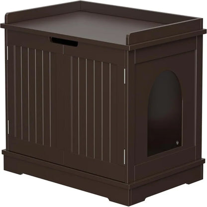 Cat Litter Box Enclosure Litter Box Furniture Hidden Wooden Litter Cabinet w/Removable Dividers, Cabinet for Cat Washroom Storag