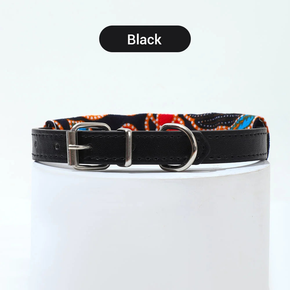 Adjustable Pets Bandana Collar PU Neck Scarf
 Triangle Scarf XS-L