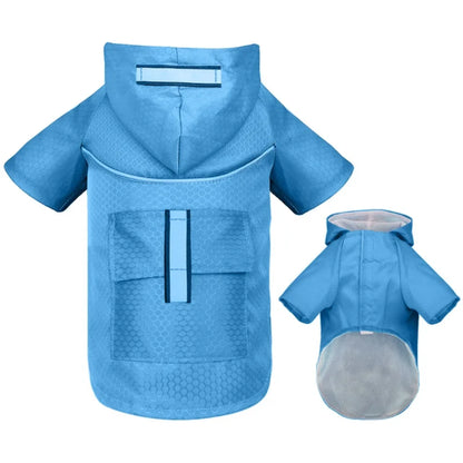 Mesh Breathable Small Dog Raincoat Reflective Durable Dog Pet Clothes with Hood Pocket Puppy Rain Jacket  Small Medium Dog