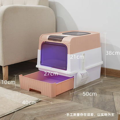 Cat Litter Basin Ultraviolet Sterilization Top-entry Oversized Fully-enclosed Cat Litter Basin Pet Supplies Drawer-type Cat Toil