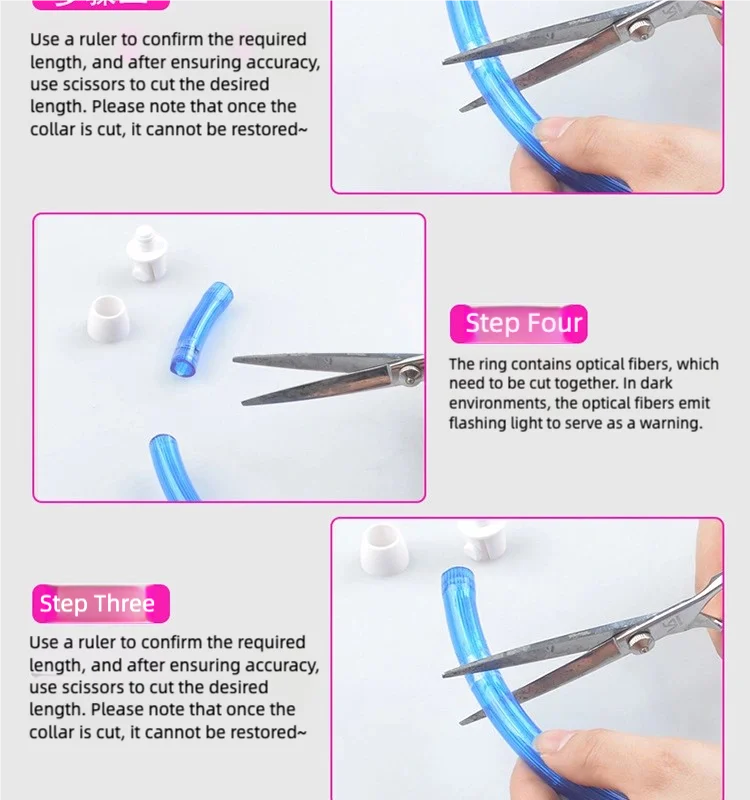 New LED Dog Collar USB Rechargeable，3 Mode Adjustable Glowing Dog Collar for Night Walking，Safe Reflective Pet Collar