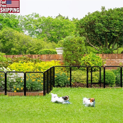 Heavy Duty Metal Pet Playpen Dog Cat Barrier Indoor Outdoor Exercise Fence with Gate 8 Panels and Anchors Included