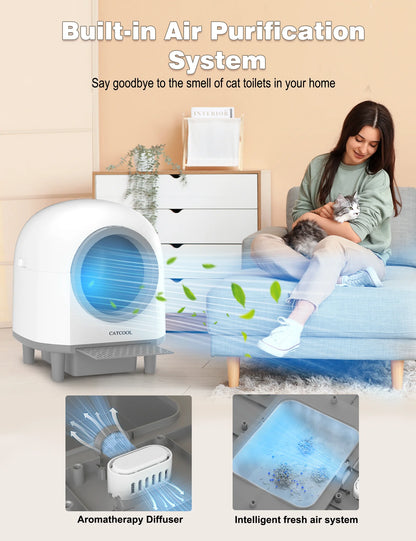 OMCPET Automatic Smart Cat Litter Box Self Cleaning Sandbox Support APP Remote Control Pet Toilet Litter Pet Closed Tray Toilet