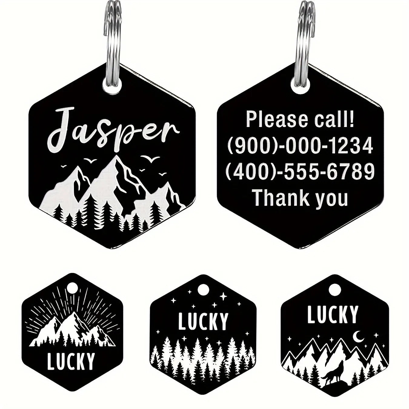 Custom Engraved Stainless Steel Dog Tag - Durable Pet ID for Collars, Personalized with Your Dog's Name & Contact Info