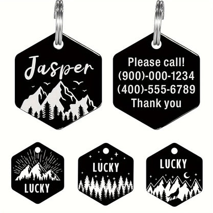 Custom Engraved Stainless Steel Dog Tag - Durable Pet ID for Collars, Personalized with Your Dog's Name & Contact Info