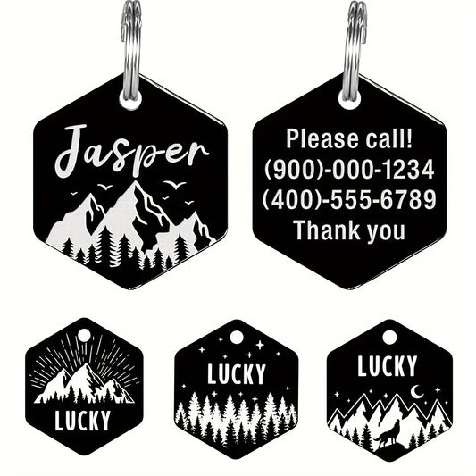 Custom Engraved Stainless Steel Dog Tag - Durable Pet ID for Collars, Personalized with Your Dog's Name & Contact Info