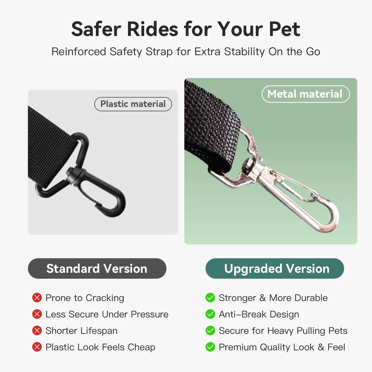 2-in-1 Dog Car Seat Carrier Bag - Detachable with Handles and Safety Belt, Travel Dog Booster Seat for Small Medium Dogs Cats