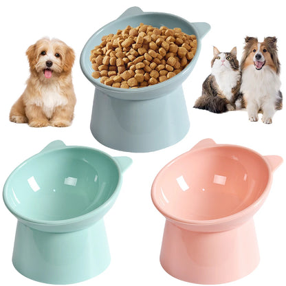 Tilted Cat Food Bowl Cat Food Dish Ergonomic Raised Cat Food Bowl Anti Vomiting Plastic Feeding Bowl Non Slip Pet Supplies