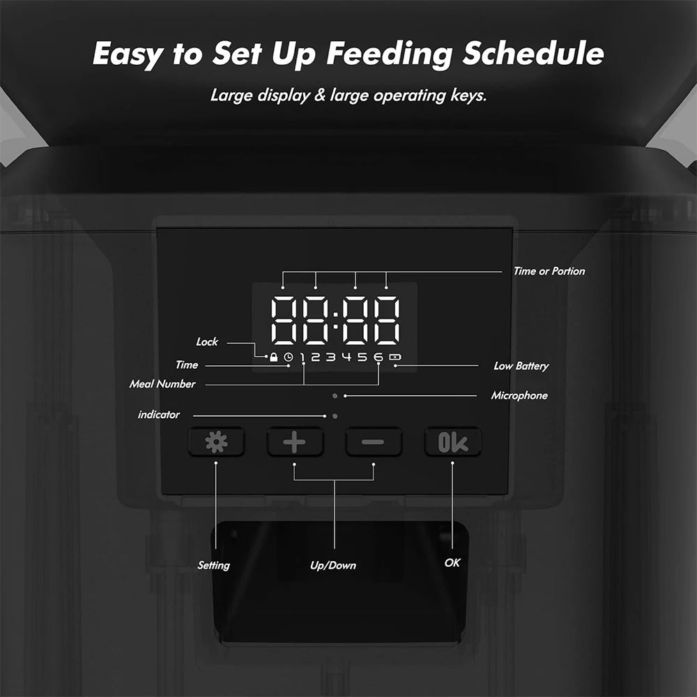 270.51oz Automatic Dog Feeder with Key Control Furpipi Manufacture User-Friendly Time Setting Food Feeder Dispenser for Dog Cat