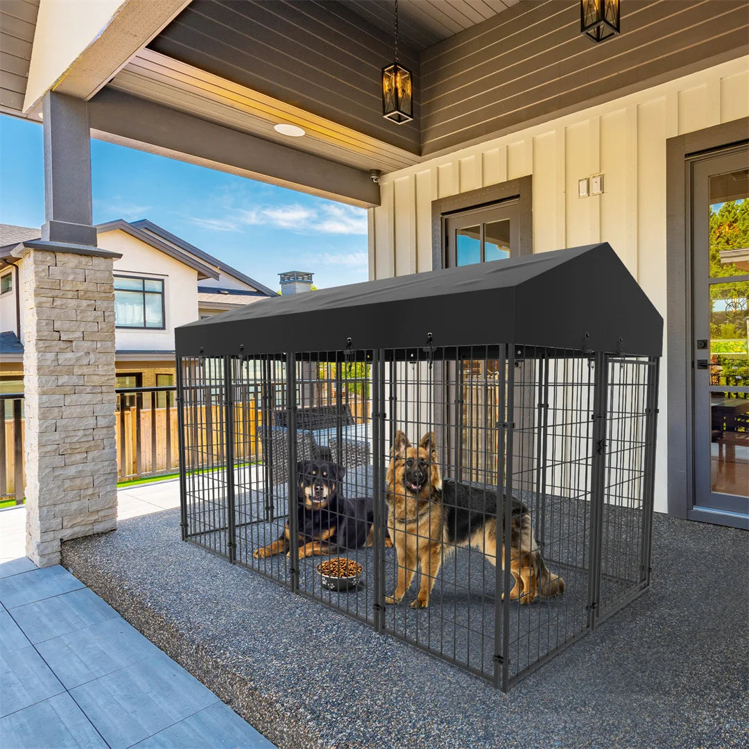 64.9” Heavy Duty Dog Kennel Pet Welded Metal Playpen Large Animal Cage Outdoor Indoor