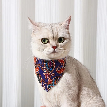 Adjustable Pets Bandana Collar PU Neck Scarf
 Triangle Scarf XS-L