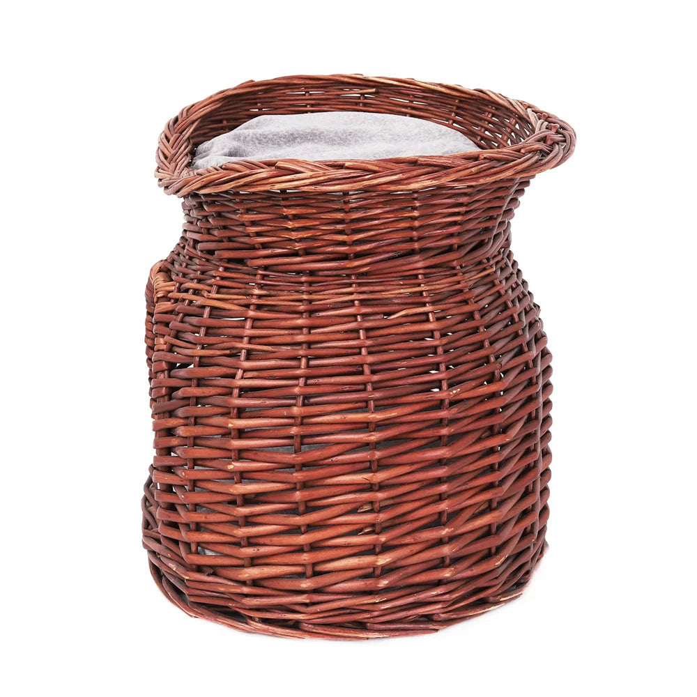 2-Tier Rattan Wicker Elevated Cat House Kitty Scratch Indoor Igloo Cat Bed Cave House Pet Bed Basket with Washable Soft Cushion