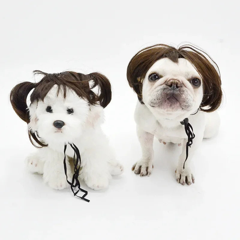 Pet Wigs Dog Wigs Pet Supplies Halloween Pet Accessories Curly Hair Straight Hair Cat Wigs