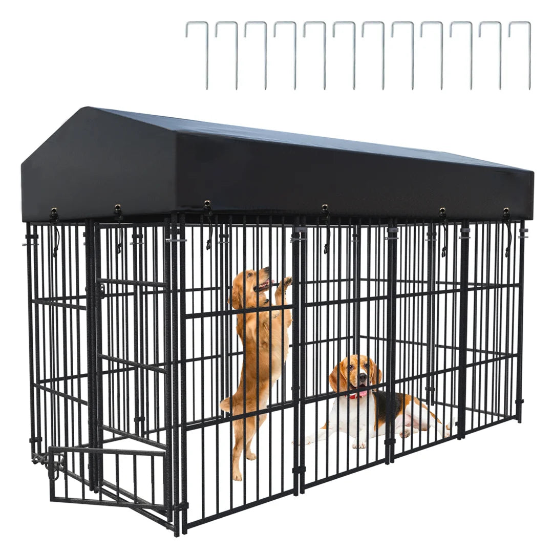 64.9” Heavy Duty Dog Kennel Pet Welded Metal Playpen Large Animal Cage Outdoor Indoor