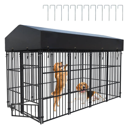 64.9” Heavy Duty Dog Kennel Pet Welded Metal Playpen Large Animal Cage Outdoor Indoor