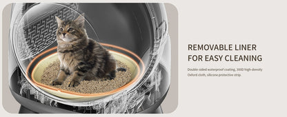 Self Cleaning Litter Box Automatic for Multiple Cats,Robot with APP Control,Dual Safety Protection Odor-Free Waste Disposal Grey