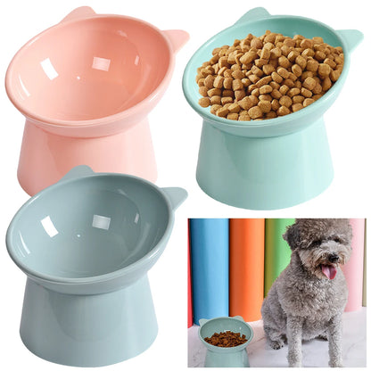 Tilted Cat Food Bowl Cat Food Dish Ergonomic Raised Cat Food Bowl Anti Vomiting Plastic Feeding Bowl Non Slip Pet Supplies