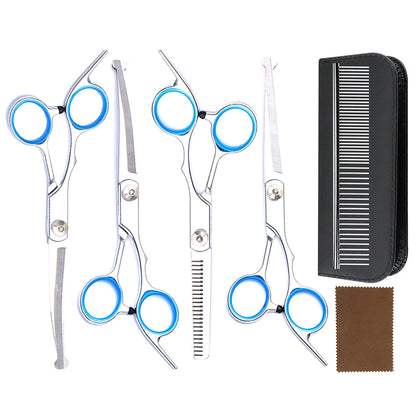 Professional 7 Inch 4CR Stainless Steel Pet Hair Shears 7Pcs/set Scissors Set for Pet Dog Grooming
