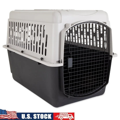 Large 40 Inch Dog Crate Plastic Carrier Heavy Duty Portable Pet Kennel Airline Approved Safe Secure Travel Crate Dogs