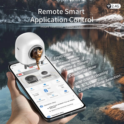 OMCPET Automatic Smart Cat Litter Box Self Cleaning Sandbox Support APP Remote Control Pet Toilet Litter Pet Closed Tray Toilet