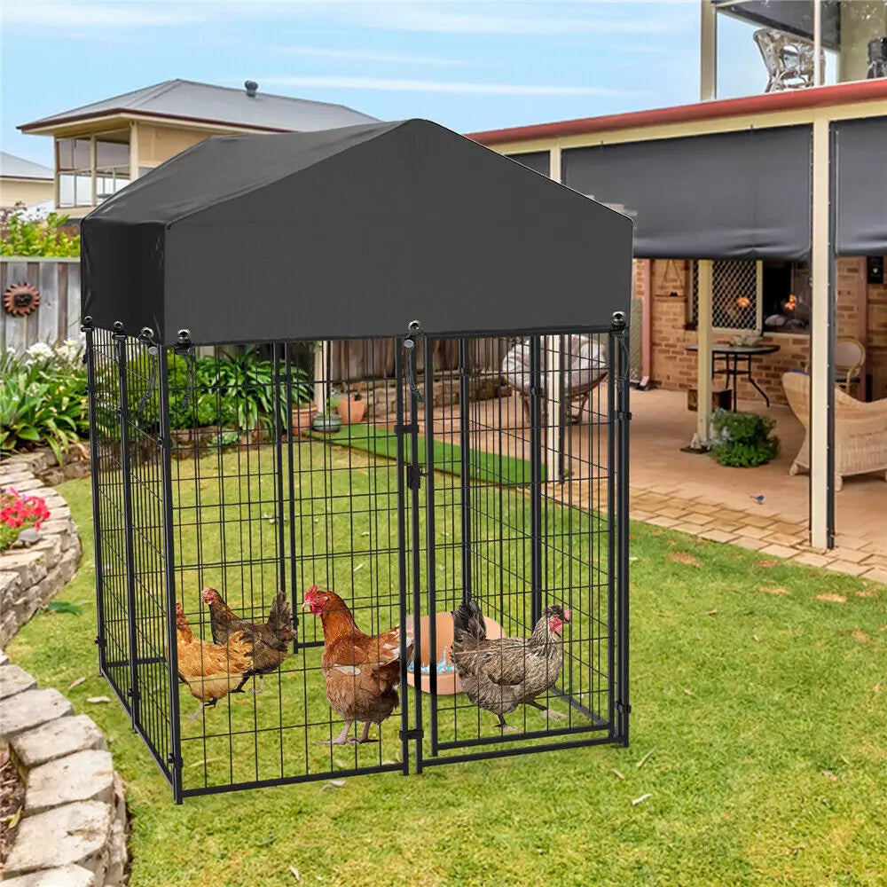 64.9” Heavy Duty Dog Kennel Pet Welded Metal Playpen Large Animal Cage Outdoor Indoor