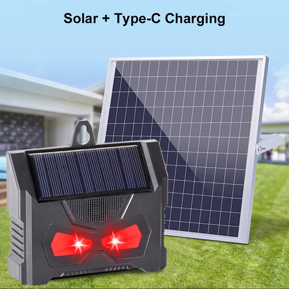 Solar Ultrasonic Animal Repeller Cat Repellent Outdoor with LED Flashing Light Deer Dog Squirrel Skunk Cat Repellent Devices