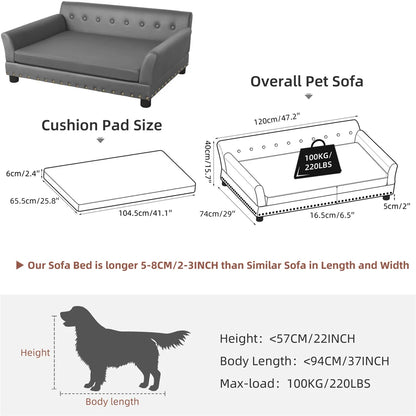 Heavy Duty Pet Sofa Large Raised Dog Bed Cushioned Sofa Softly Pet Cat Bed Puppy Sofa Couch Lounge Bed