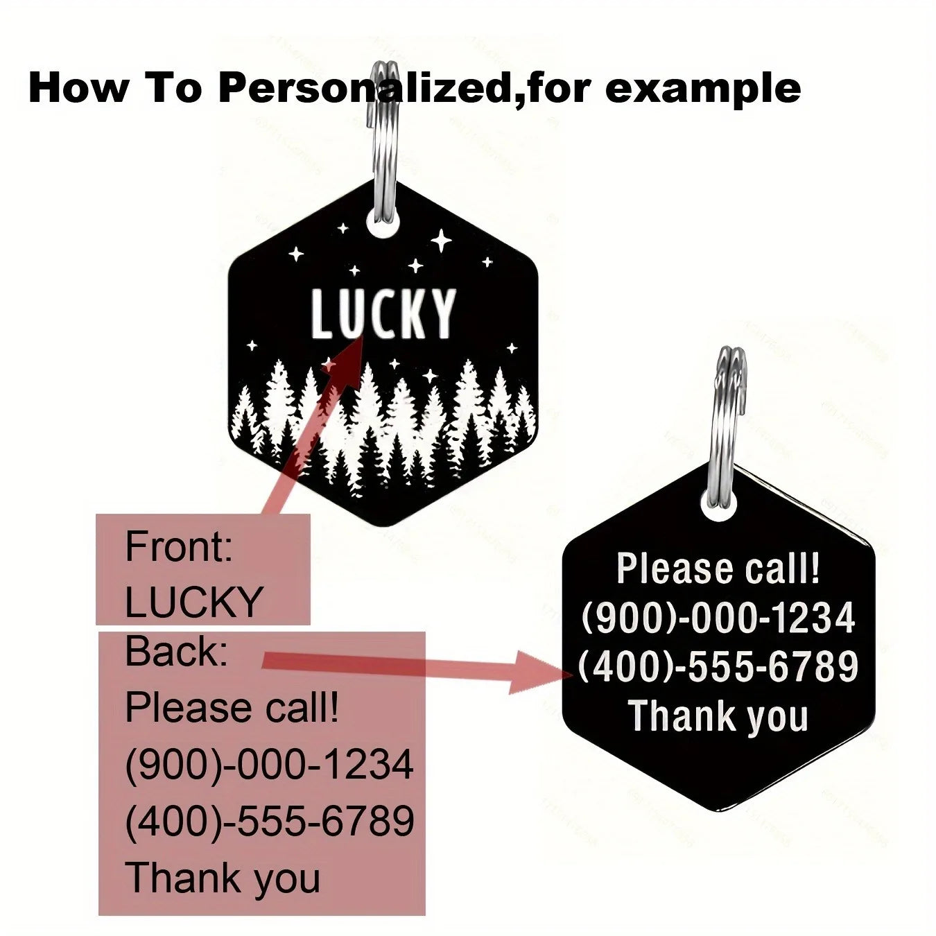 Custom Engraved Stainless Steel Dog Tag - Durable Pet ID for Collars, Personalized with Your Dog's Name & Contact Info