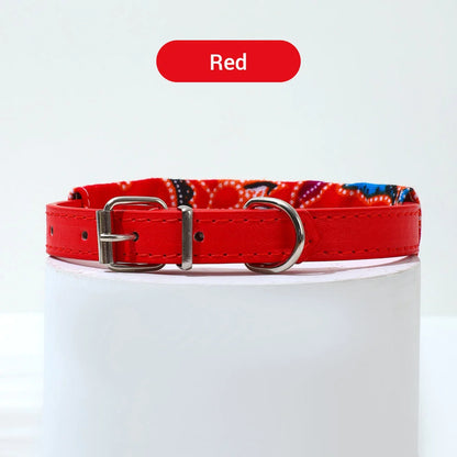 Adjustable Pets Bandana Collar PU Neck Scarf
 Triangle Scarf XS-L