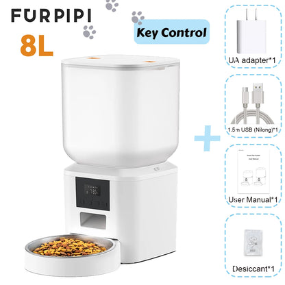 270.51oz Automatic Dog Feeder with Key Control Furpipi Manufacture User-Friendly Time Setting Food Feeder Dispenser for Dog Cat