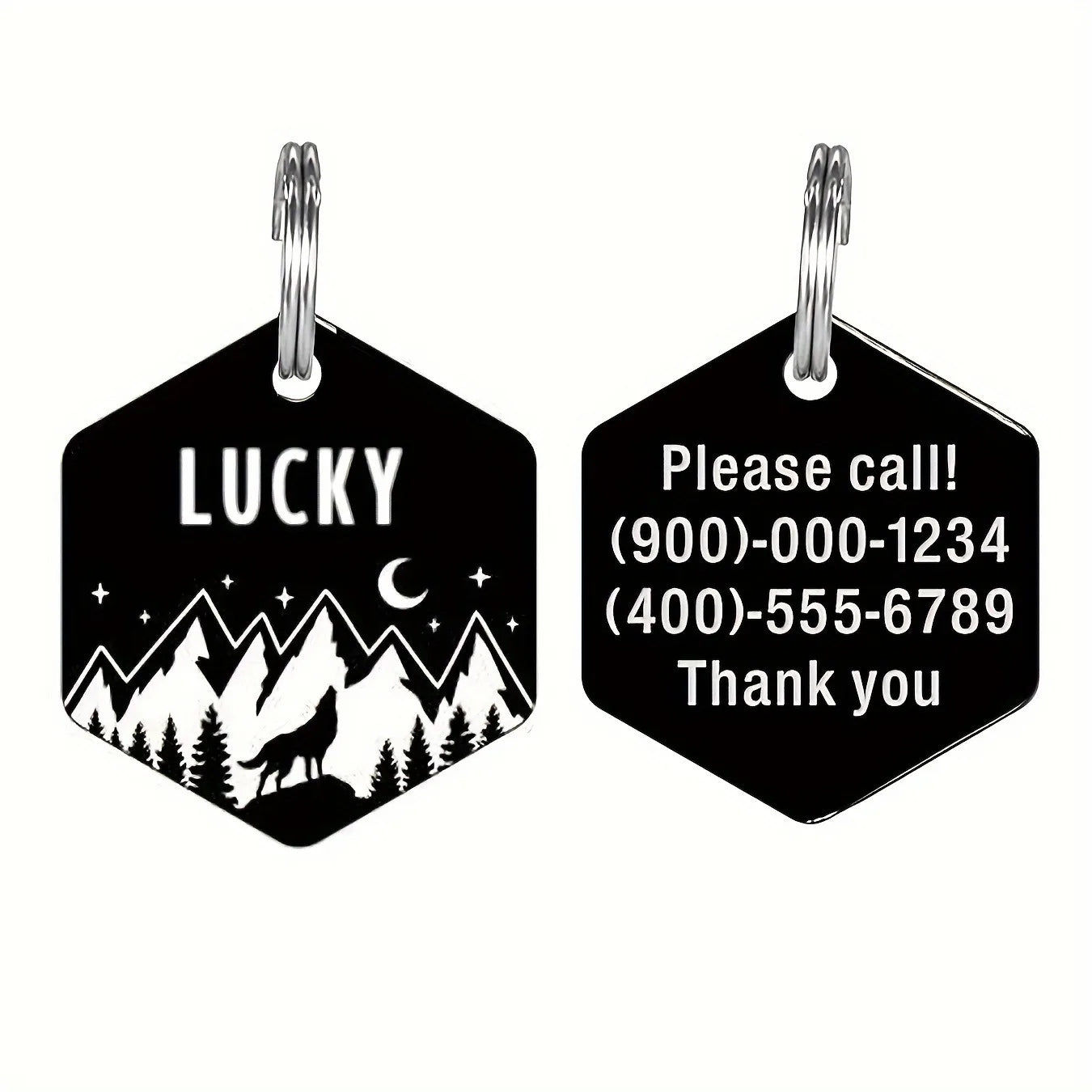 Custom Engraved Stainless Steel Dog Tag - Durable Pet ID for Collars, Personalized with Your Dog's Name & Contact Info