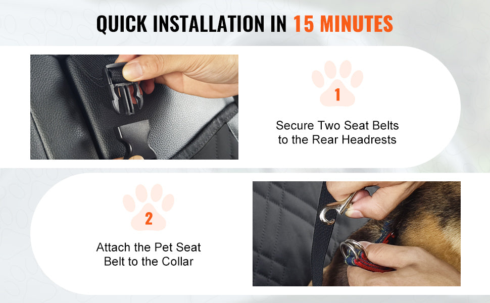 SucceBuy Dog Car Seat Waterproof Dog Booster Seat Pet Car Seat with Clip-On Safety Leash PP Cotton Car Bed for Medium Large Dog